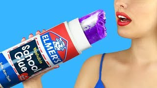 8 DIY Giant vs Miniature Edible School Supplies / Funny School Pranks!