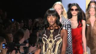 Naomi Campbell and models walk the runway at Diane von Fu...