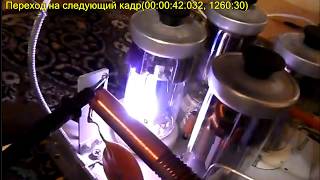 Прострелы в радиолампе ГУ-50 по кадрам! (без звука), радиосвязь, радиолюбители