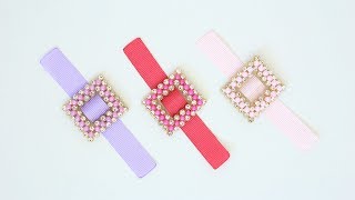 Passo a passo: Fivela de manta de strass/Pérolas para laços