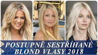 Účesy postupně sestříhané blond vlasy 2018
