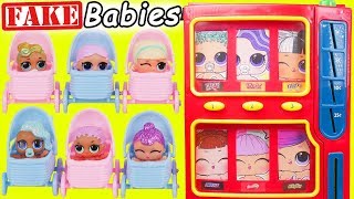 FAKE LOL Surprise Dolls Vending Machine + Lil Sisters in Baby Strollers