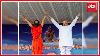 Amit Shah Joins Baba Ramdev For Yoga Day Event In Ahmedabad