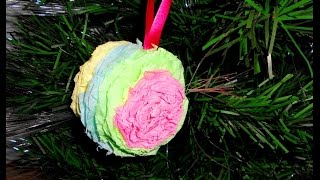 Шар на елку из салфеток. Новогодние поделки своими руками