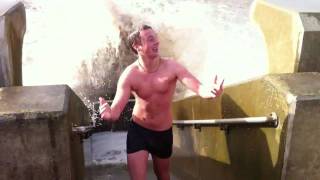 Naked Retard at the Seaside!