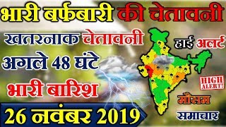 आज 26 नवम्बर 2019 का मौसम, mosam ki jankari November ka mausam vibhag aaj weather news,storm news