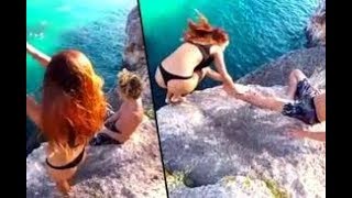 СПОТКНУЛАСЬ И УПАЛА СО СКАЛЫ 150 МЕТРОВ !!!!