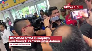 ARRIBO DE BARCELONA SPORTING CLUB LUEGO DE VENCER 2 - 0 A PROGRESO EN COPA LIBERTADORES