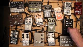 Comparison of 16 overdrive and fuzz pedals used with bass