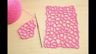 Вязание крючком УЗОР СЕТОЧКА обвязанная столбиками без накида crochet