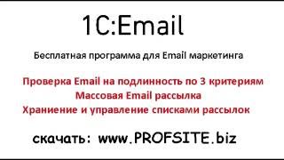 1С:Email Бесплатная программа для Email маркетинга Проверка Email адресов на валидность