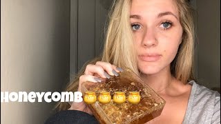 ASMR-(SATISFYING) EATING RAW HONEYCOMB??