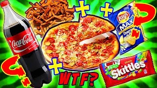 ПИЦЦА из КОКА КОЛЫ + ЧИПСЫ + СКИТЛС + СУХАРИКИ ??!