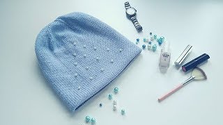 Двойная шапочка бини спицами