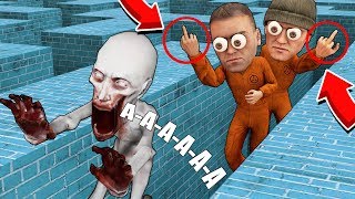 СКРОМНИК В ЛАБИРИНТЕ ИСПУГАЛСЯ И УБЕЖАЛ! SCP В ЛАБИРИНТЕ! (SCP 096)