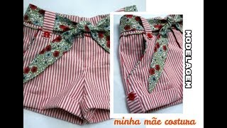 MODELANDO SHORTS INFANTIL COM BARRA ITALIANA MINHA MAE COSTURA