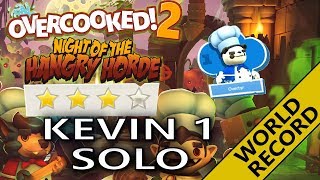 Overcooked 2 - HANGRY HORDE ? Kevin 1 - WORLD RECORD -  Solo 4 stars! Score: 1313