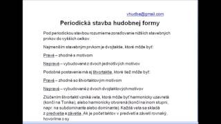 Hudobná teória / Periodická stavba hudobnej formy