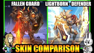 TIGREAL LIGHTBORN - DEFENDER SKIN VS. FALLEN GUARD ELITE SKIN - MLBB SKIN COMPARISON SERIES