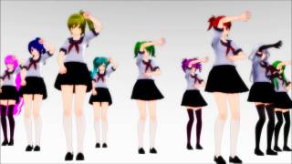 [MMD x Yandere Simulator] 12 Girls - Bad Apple ♬