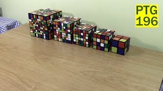 Even-Order Chain Solve: 2, 4, 6, 8 and 10-layer Cubic Puzzles Scrambled and Solved