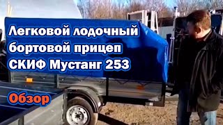 Легковой лодочный бортовой прицеп СКИФ Мустанг 253, обзор.