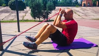 Резиновые петли тренировка пресса. [Stas Solomka]