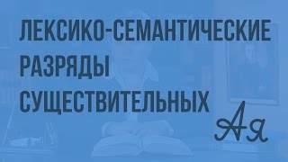 Имя существительное. Лексико-семантические разряды имен существительных. Видеоурок по русскому языку