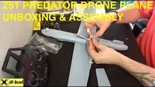 Z51 Predator Drone Plane Unboxing & Assembly Video