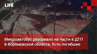 Микроавтобус разорвало на части в ДТП в Воронежской области. Есть погибшие