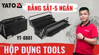 HỘP ĐỰNG ĐỒ NGHỀ BẰNG SĂT SƠN TĨNH ĐIỆN 5 NGĂN YATO YT-0881 | YATOTOOLS ?0936318800