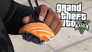 GTA 5 MOD VITA REALE #39 - mangiamo il SUSHI!