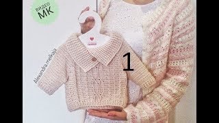 кофта крючком для начинающих на любой размер "Два Икса"