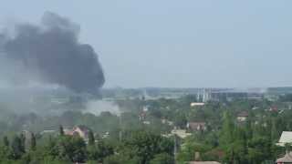 Обстрел аэропорта в донецке вертолетом 26.05.2014 (смотреть 1:50) air atack on Donetsk airport
