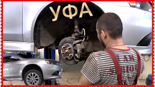 Mitsubishi Lancer X Замена передних тормозных колодок КАК Мицубиси Лансер 10 Пробег 70 000км #АВТО
