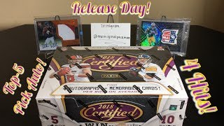 2018 Panini Certified Football Hobby Box Break - Top 5 Pick Auto! - Release Day!