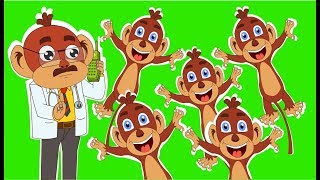 Five Little Monkeys Jumping On The Bed With Lyrics | Children Nursery Rhyme | kids Songs