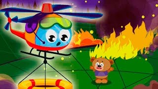 Мультики для детей две серии подряд - вертолет и поезда!