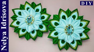 Многослойка  КАНЗАШИ из репсовой ленты / DIY / KANZASHI from reps tape