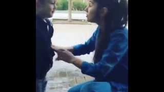 Ударил кулаком по лицу. little boy punched the girl in the face
