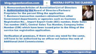 Service tax procedures - registration, input service distributor, invoice, consignment note