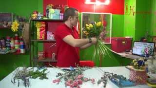 Составление оригинального букета из тюльпанов