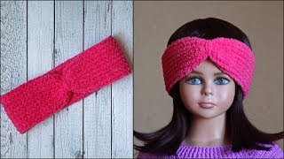 Повязка на голову крючком | Повязка на голову из Alize Softy