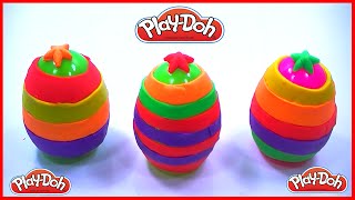 RAINBOW SURPRISE EGG 2016!!!☼★ PLAY-DOH Disney KINDer surprise eggs peppa PIG español