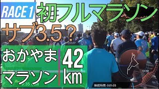 初フルマラソン完走？サブ3.5！？【前編】ﾄﾚｰﾆﾝｸﾞ開始５カ月の初心者岡山マラソン2019！おかやまマラソン　走り方