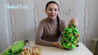Мастер-класс. Елка из шампанского и конфет. Подарок на Новый Год своими руками. Декор