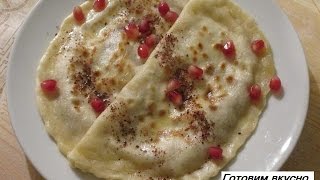 Кутаб с мясом. Азербайджанская кухня. Ətli qutab (ət kətəsi)