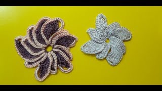 Цветок крючком . 3D.ОБЪЁМНЫЙ  ЦВЕТОК КРЮЧКОМ.ИРЛАНДСКОЕ КРУЖЕВО.