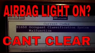 Toyota airbag B1650 Occupant Classification how to reset program.