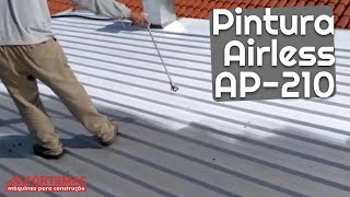 Máquina de Pintura Airless AP-210 FORTEMAC Pintando Telhado